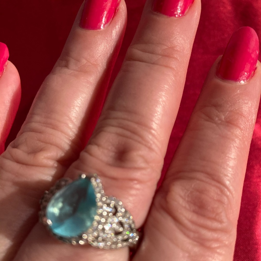 Sterling silver ring with stones
